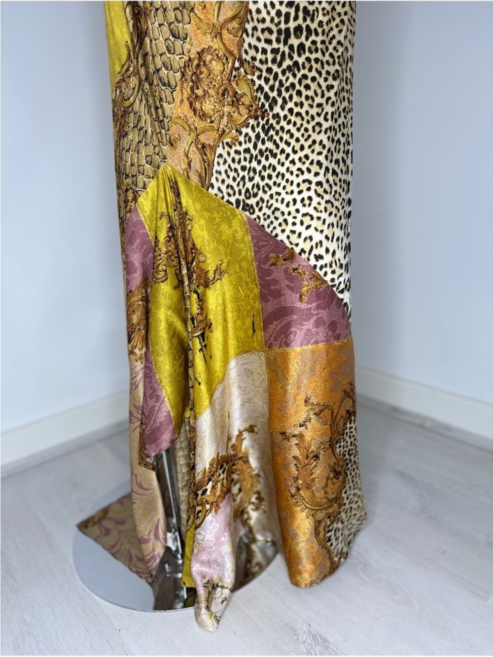 Roberto Cavalli 2005 patchwork silk maxi gown dress - Picture 5 of 10